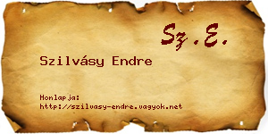 Szilvásy Endre névjegykártya