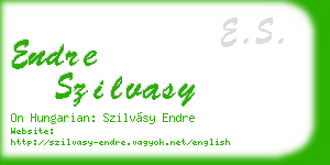 endre szilvasy business card