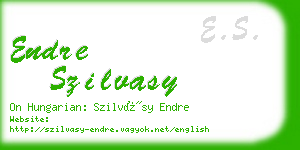 endre szilvasy business card